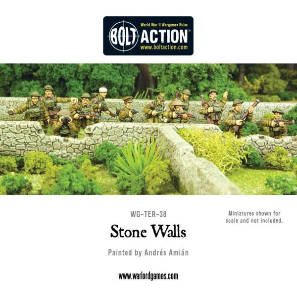 Bolt Action, plastic stone walls, painted, game use