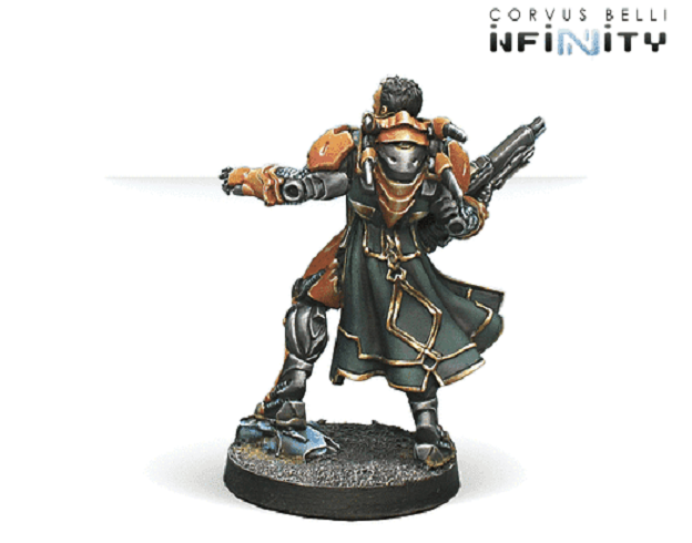 Infinity: Yu Jing Sun Tze (Boarding Shotgun) Miniature, seen painted, back view