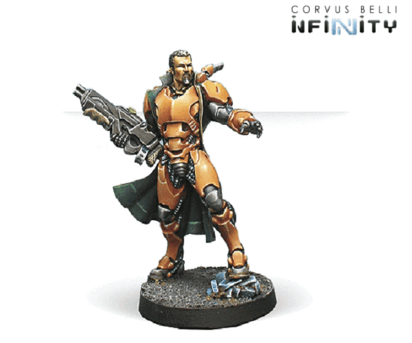 Infinity: Yu Jing Sun Tze (Boarding Shotgun) Miniature, seen painted, front view