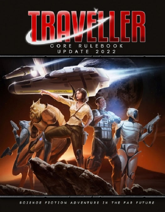 Traveller RPG: Core Rulebook Update 2022 Front Cover. Science fiction role playing game