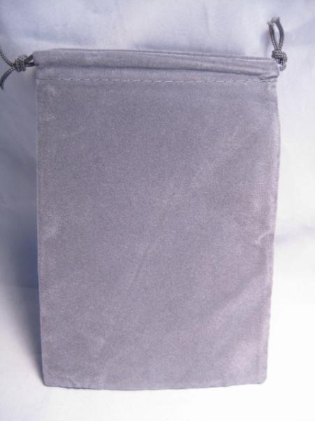 Velour Dice Bags: Small Grey (4'' x 6'') - Dice Accessories