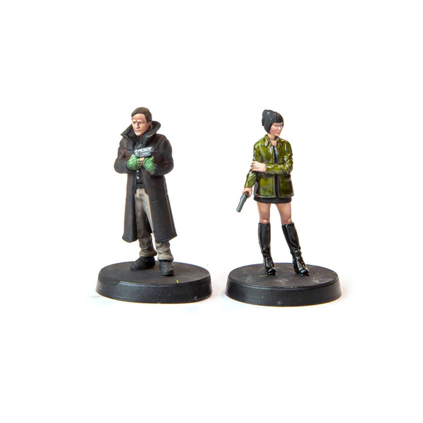 Black Site Studios, Zaibatsu blade cops 2, miniatures, resin, 35mm, painted, science fiction, cyberpunk